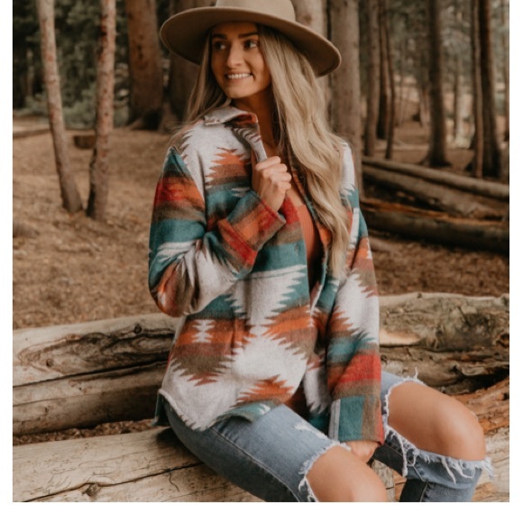 Last L New Soft Comfy Bohemian Aztec Southwest Sedona Pattern lightweight Jacket - Picture 13 of 16